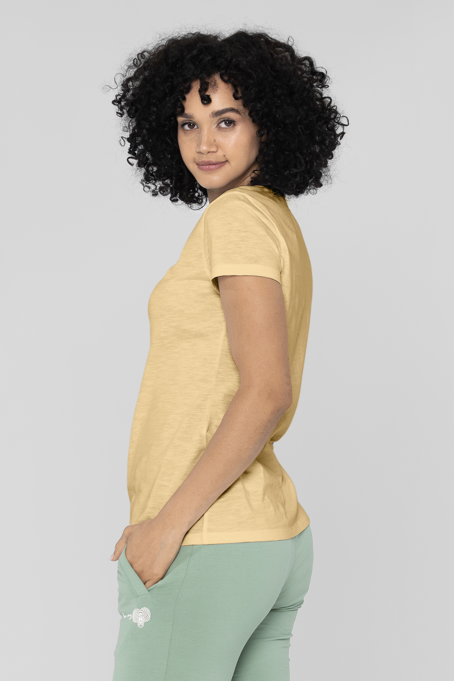 V-Neck Short Sleeve Slub T-Shirt