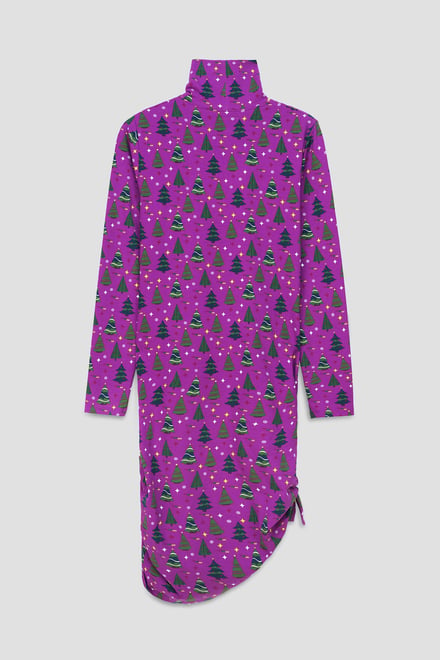 Side Tie Knot Christmas Print Bodycon Dress
