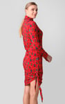 Side Tie Knot Christmas Print Bodycon Dress