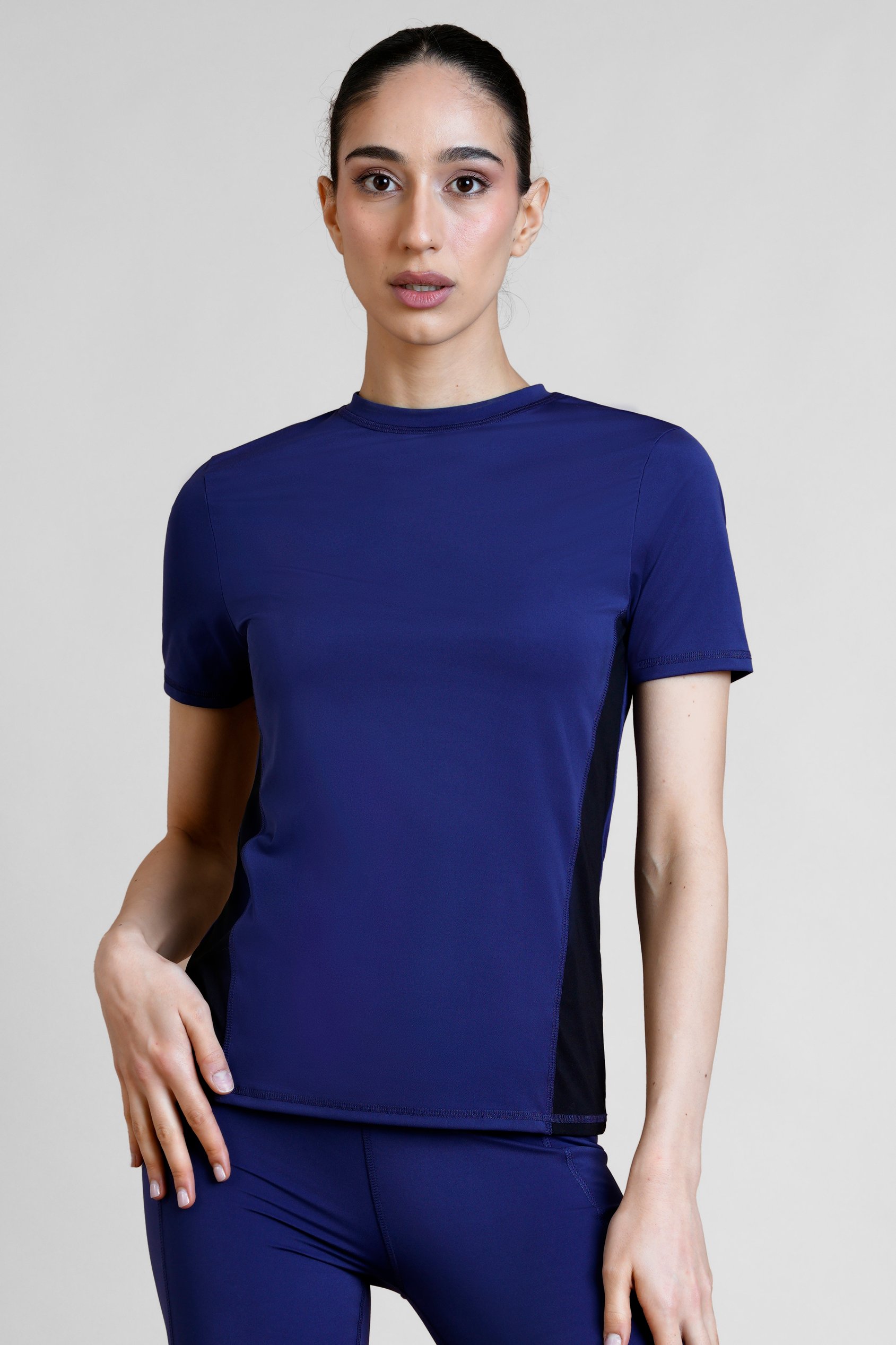 Enorsia Women's Navy Active Crew Neck T-Shirt - Uk 14
