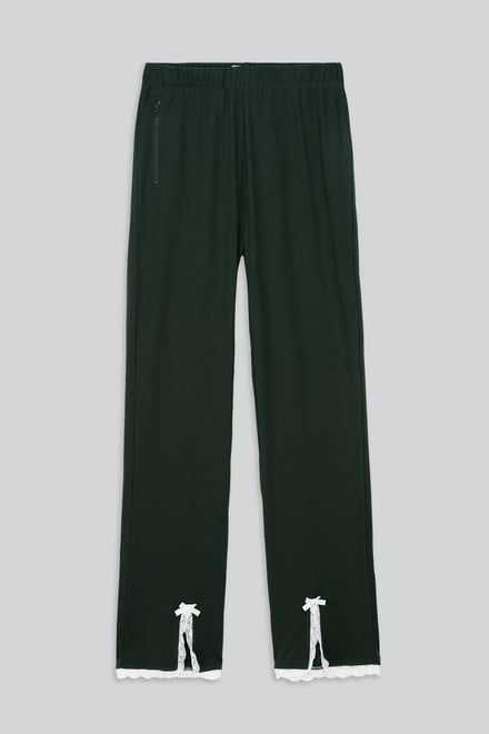 Womens Lace Insert Hem Christmas Trouser
