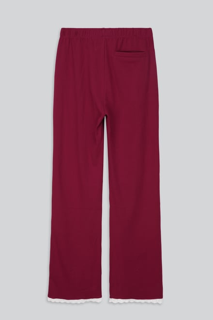 Womens Lace Insert Hem Christmas Trouser
