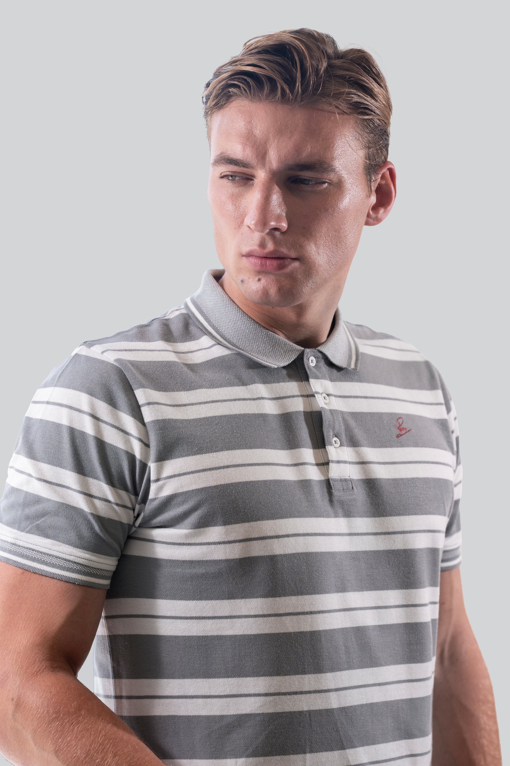 Mens Classical Stripe Pique Polo Shirt