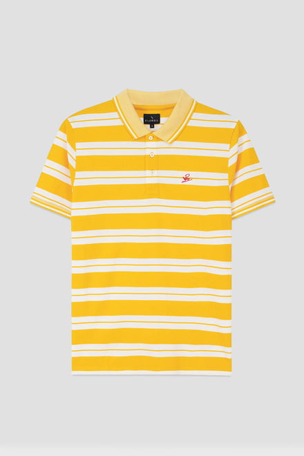 Mens Classical Stripe Pique Polo Shirt