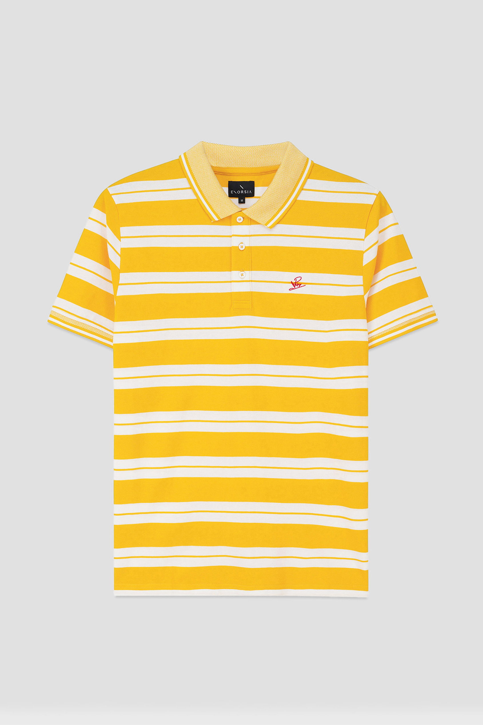 Mens Classical Stripe Pique Polo Shirt