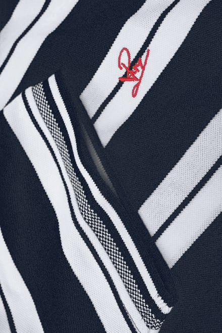 Mens Classical Stripe Pique Polo Shirt