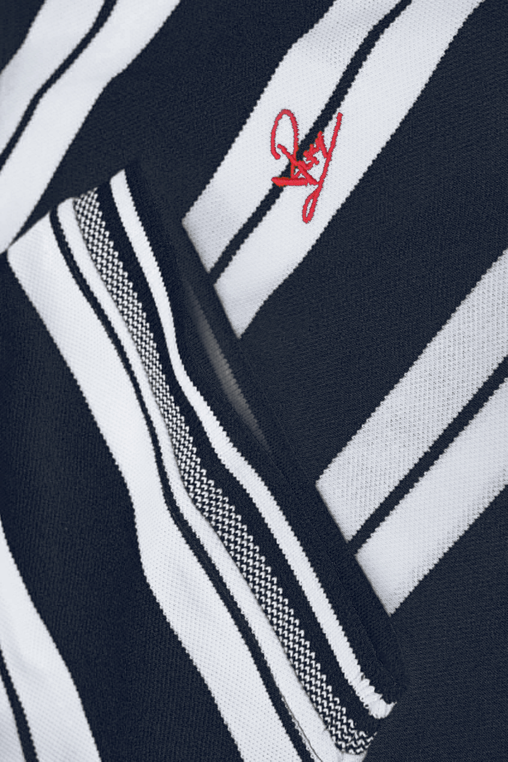 Mens Classical Stripe Pique Polo Shirt