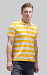 Mens Classical Stripe Pique Polo Shirt