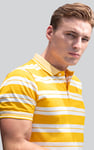 Mens Classical Stripe Pique Polo Shirt