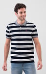 Mens Classical Stripe Pique Polo Shirt