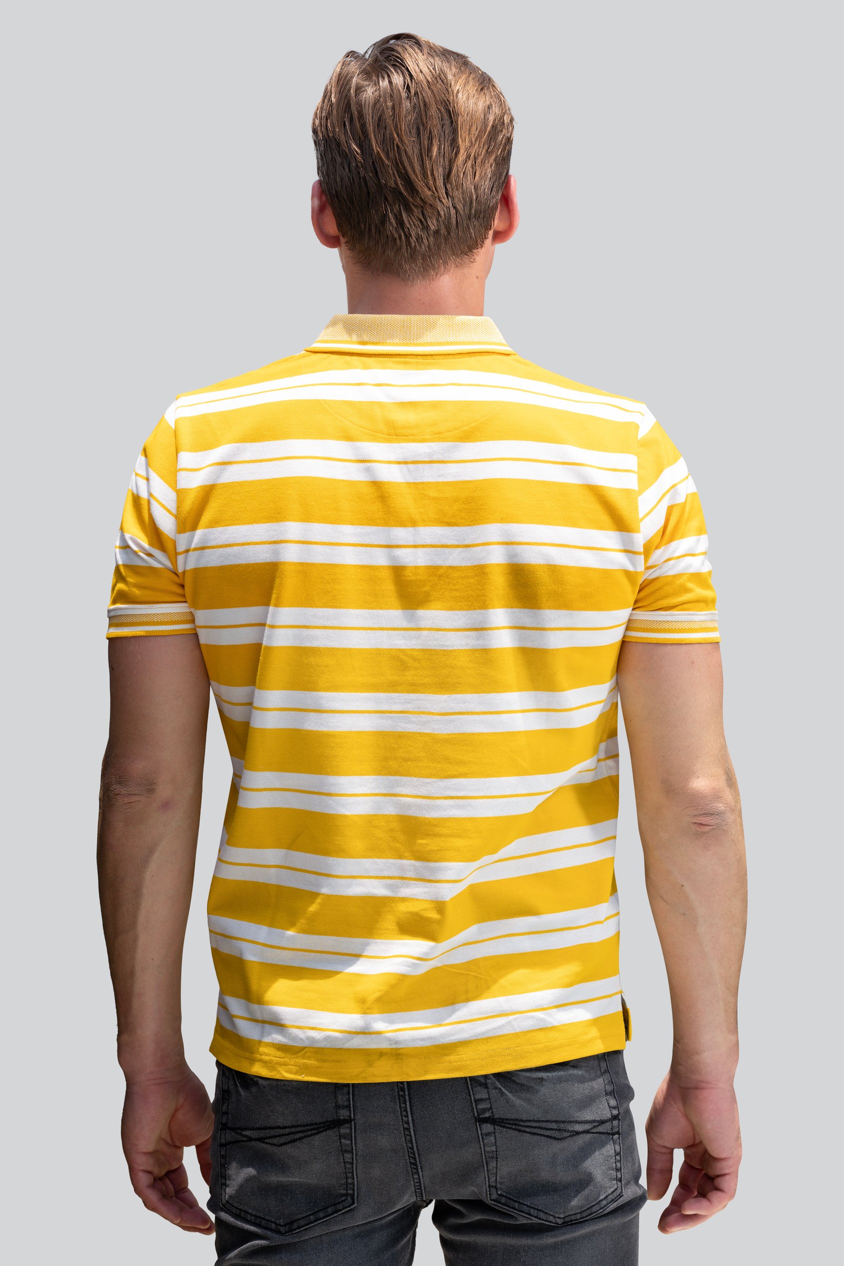 Mens Classical Stripe Pique Polo Shirt