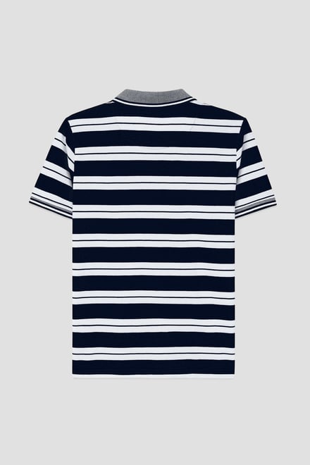 Mens Classical Stripe Pique Polo Shirt
