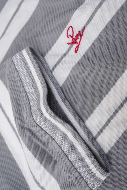 Mens Classical Stripe Pique Polo Shirt