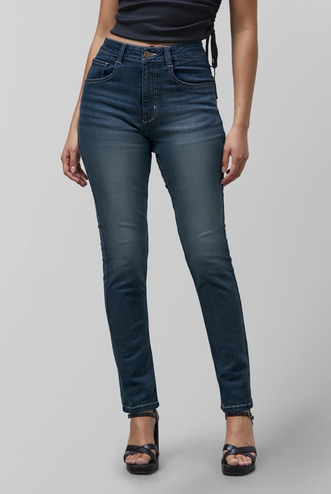 Deep Blue High Waist Slim Fit Jeans