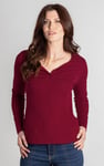Scoop Neckline Long Sleeve Ribbed Top