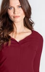 Scoop Neckline Long Sleeve Ribbed Top