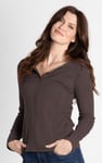 Scoop Neckline Long Sleeve Ribbed Top
