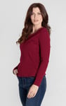 Scoop Neckline Long Sleeve Ribbed Top