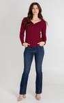 Scoop Neckline Long Sleeve Ribbed Top