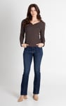 Scoop Neckline Long Sleeve Ribbed Top