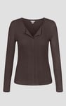 Scoop Neckline Long Sleeve Ribbed Top