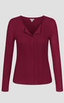 Scoop Neckline Long Sleeve Ribbed Top