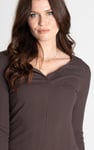 Scoop Neckline Long Sleeve Ribbed Top