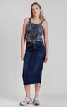 Lace-Up Front Fitted Denim Crop Vest