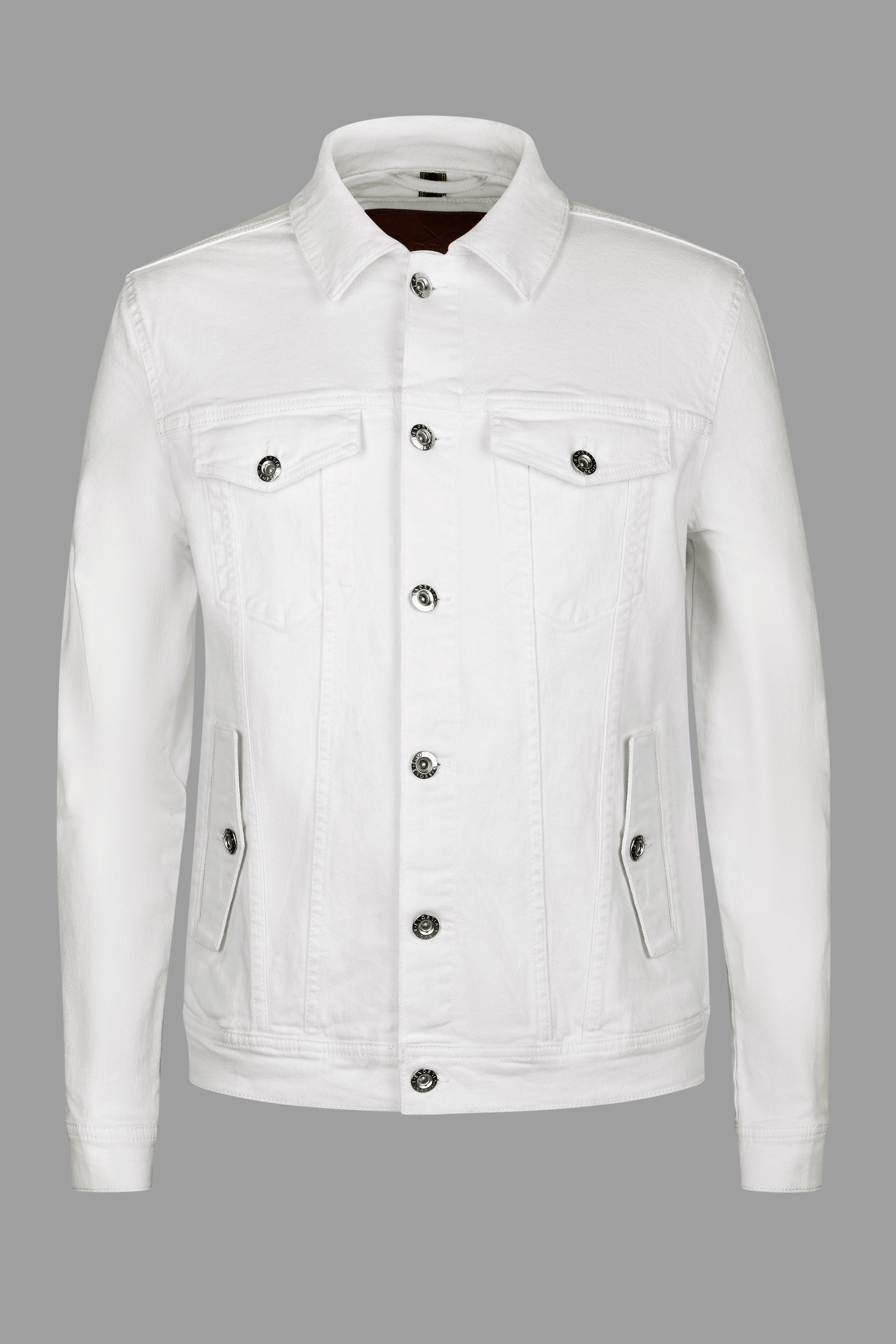 Enorsia Men's White Denim Jacket - Uk L