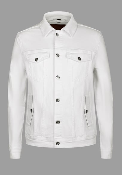 Men's White Denim Trucker Jacket