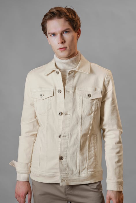 Men's Essential Classic Ecru Denim Jacket