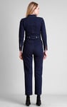 Women's Front Zipped Denim Jumpsuit