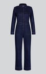 Women's Front Zipped Denim Jumpsuit
