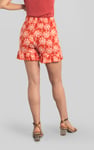 Womens Ruffle Tie-Front Dandelion Printed Shorts