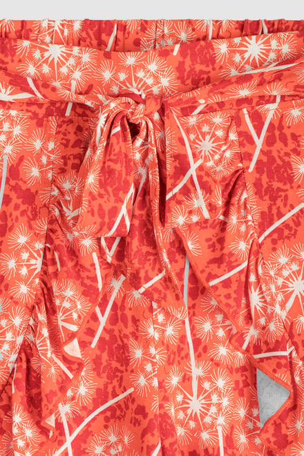 Womens Ruffle Tie-Front Dandelion Printed Shorts