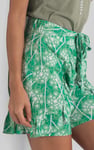 Womens Ruffle Tie-Front Dandelion Printed Shorts