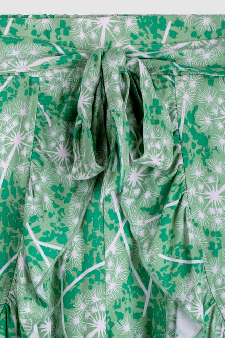 Womens Ruffle Tie-Front Dandelion Printed Shorts