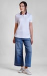 Women's Contrast Collar Jersey Polo Shirt