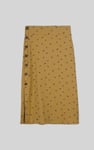 Side Button Split Ribbed Skirt