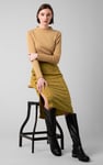 Side Button Split Ribbed Skirt