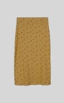 Side Button Split Ribbed Skirt