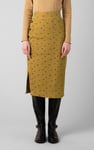 Side Button Split Ribbed Skirt