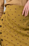 Side Button Split Ribbed Skirt