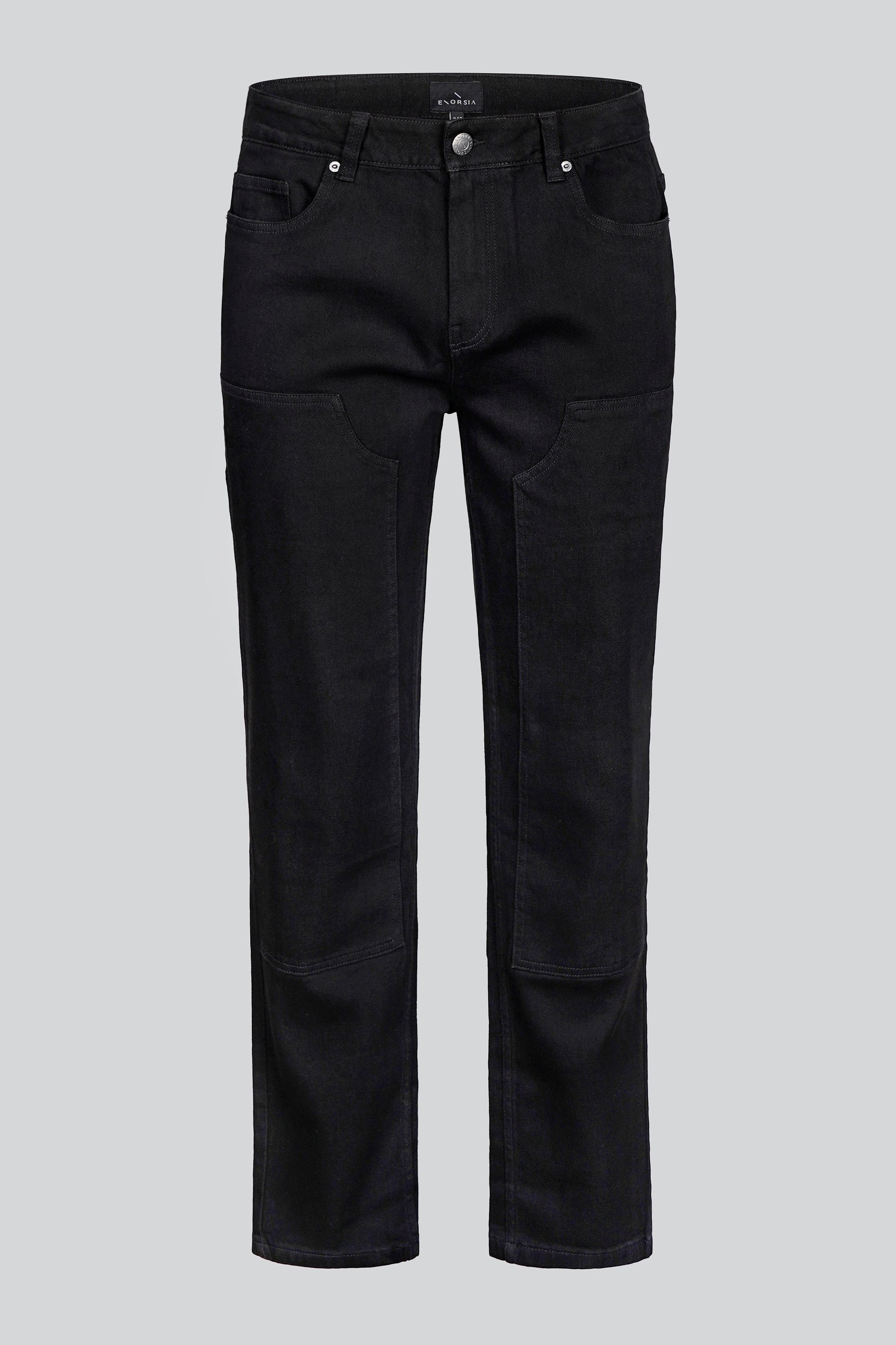 Enorsia Men's Black Straight Leg Denim Jeans - Uk 36