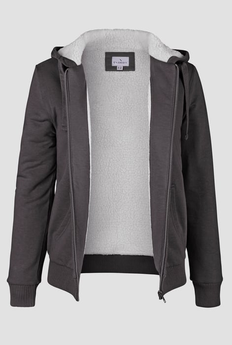 Women's Metalic Borg Lined Zip Through Hoodie