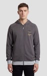 Mens Wave Full Zip  Contrast Hoodie