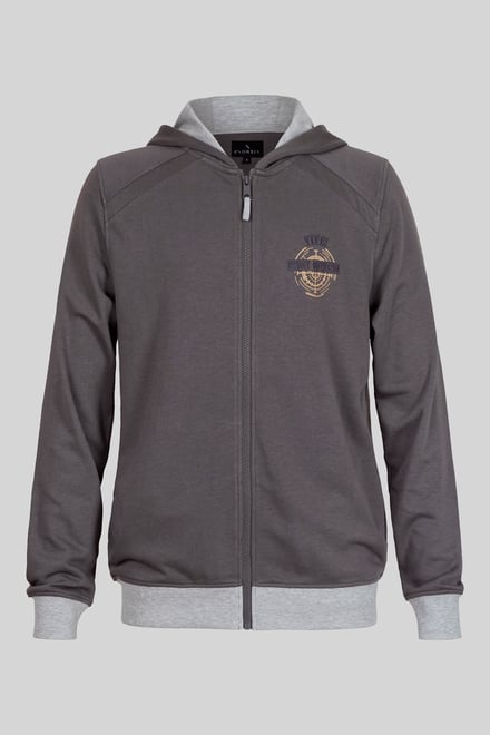 Mens Wave Full Zip  Contrast Hoodie