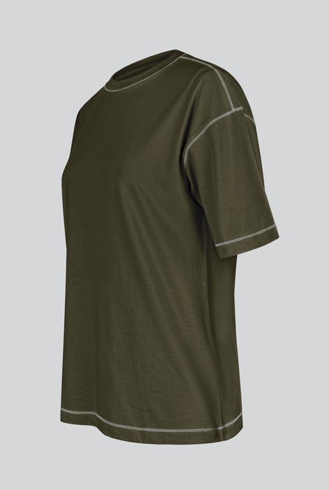Women's Green Crew Neck Short Sleeve T-Shirt