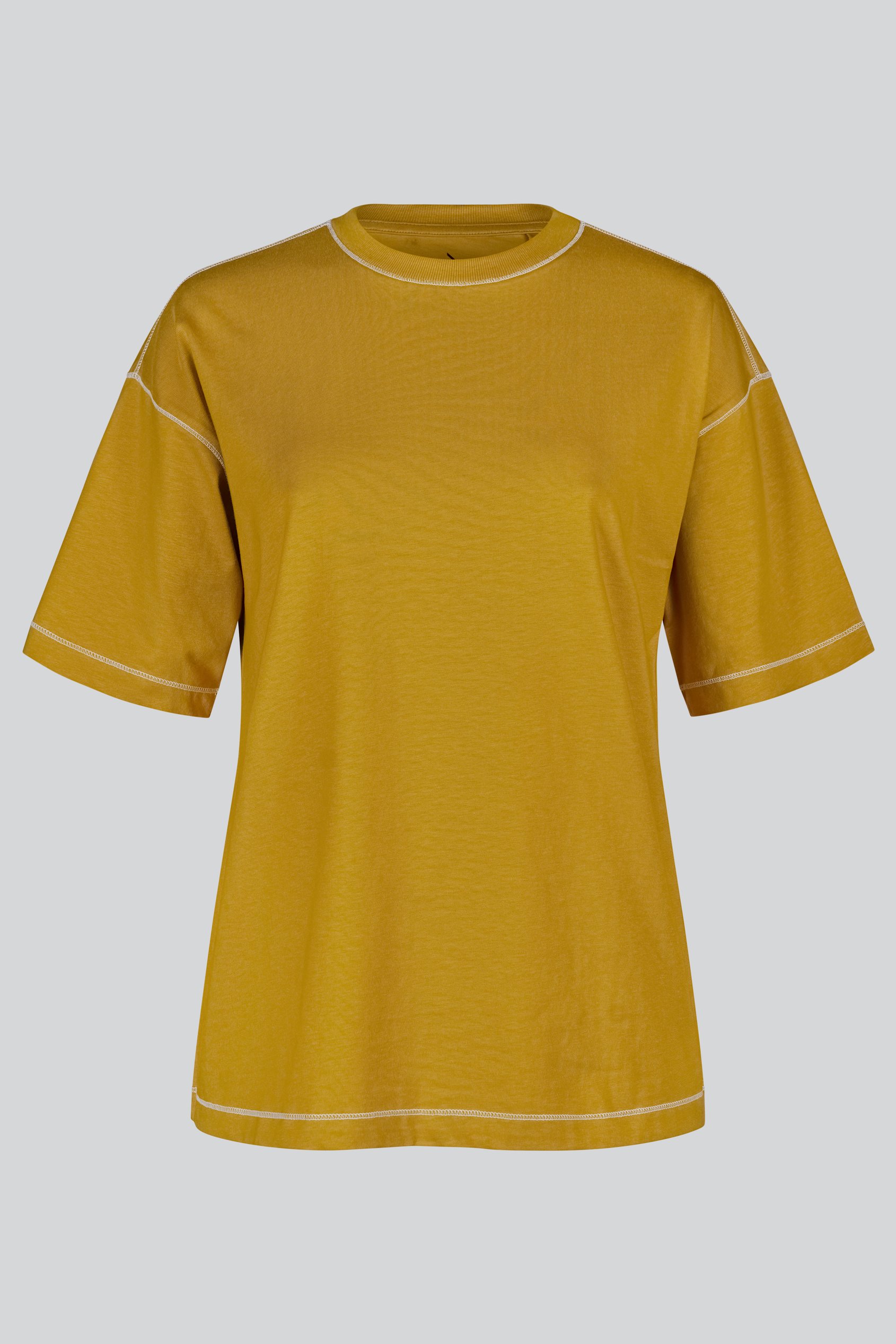 Enorsia Women's Mustard Crew Neck Short Sleeve T-Shirt - Uk L