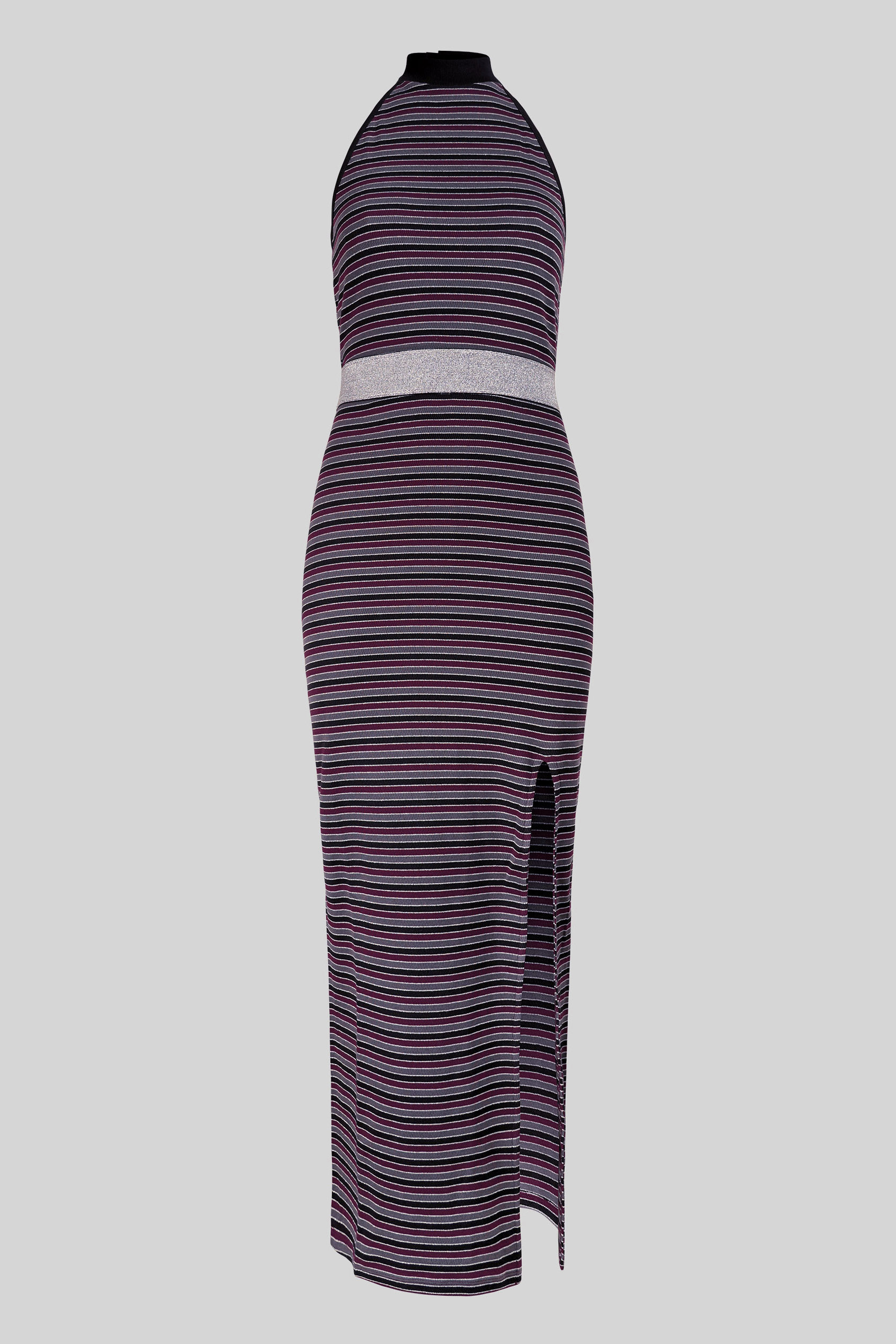 Halter Neck Open Back Rib Long Dress